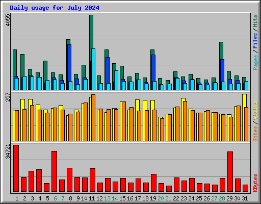 Daily usage for July 2024
