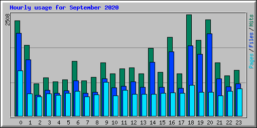 Hourly usage for September 2020